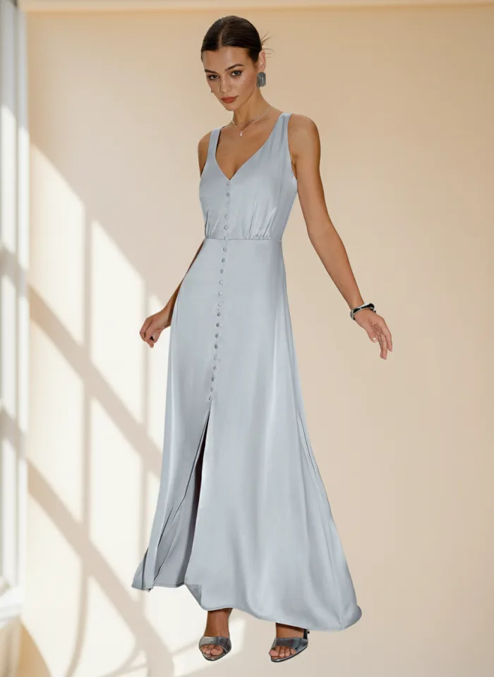 Grey A-Line Maxi Dress